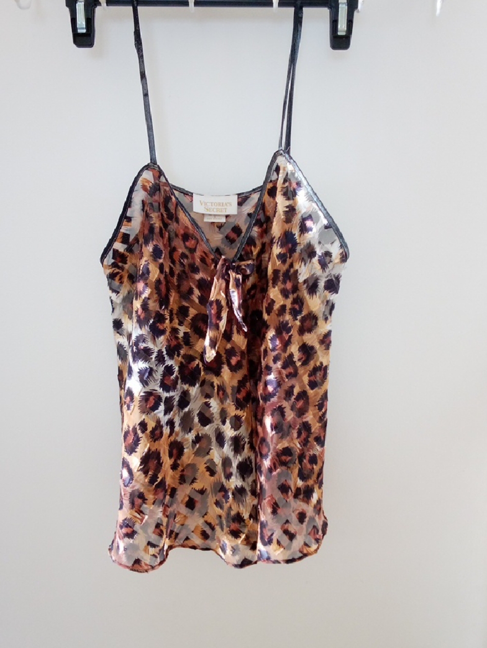 Victoria's Secret Leopard Satin Cami - Brown, Black Set
